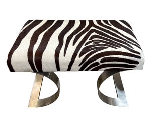 Two Zebra Benches with Chrome Legs
