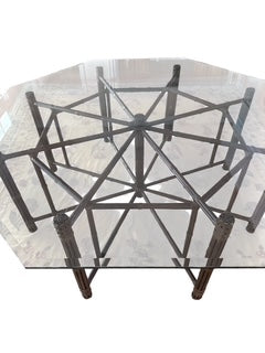 Octagonal Dining Table with Bamboo Base by McGuire