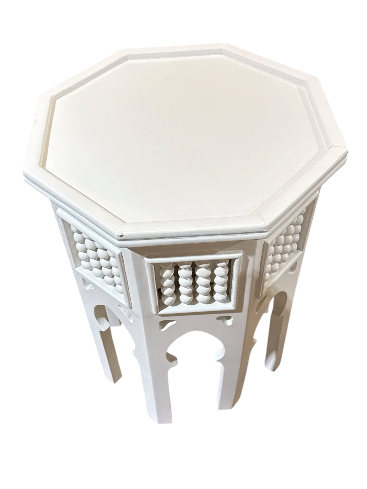 Octagonal Shape White Side Table