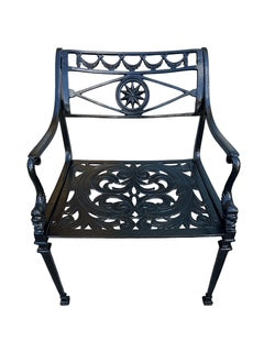 Set of Three Metal Black Armchairs