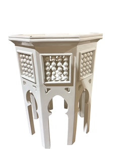 Octagonal Shape White Side Table