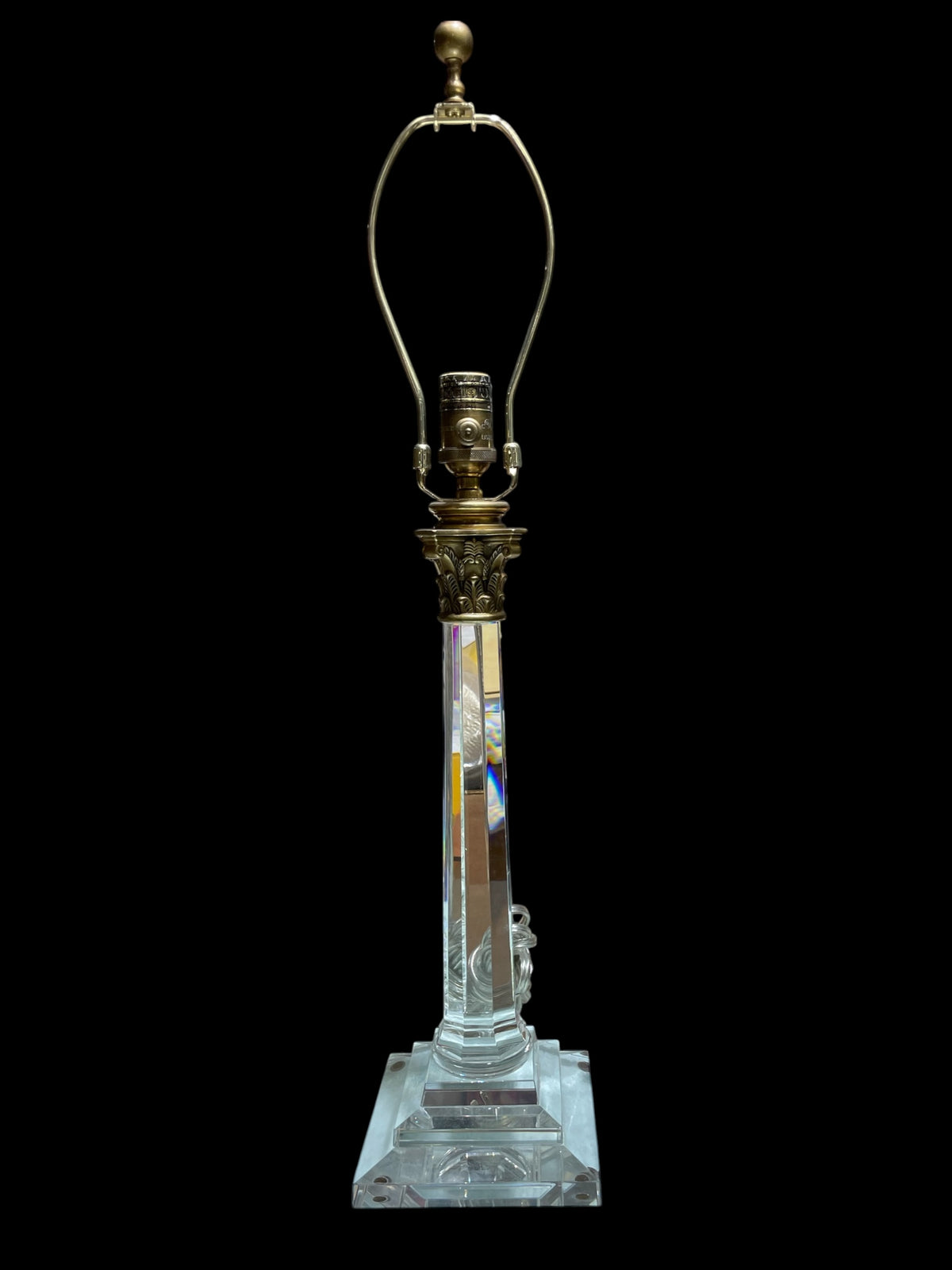 Crystal Bronze Mount Column Lamp