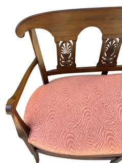 Antique Country French Carved Back Arm Settee