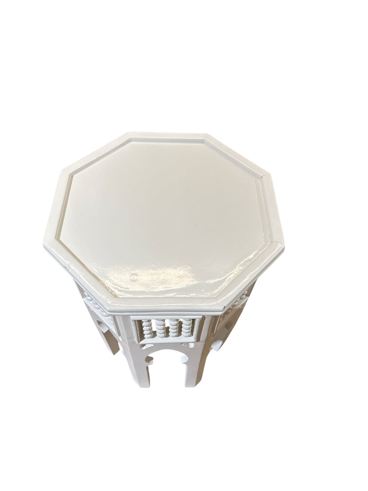 Octagonal Shape White Side Table