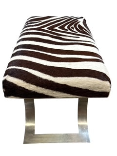 Two Zebra Benches with Chrome Legs