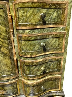 Early Scandinavian Faux Green Marble Chest on Chest