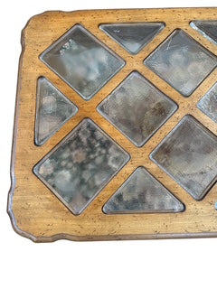 Country French Provincial Inset Glass Panels Coffee Table by Heritage