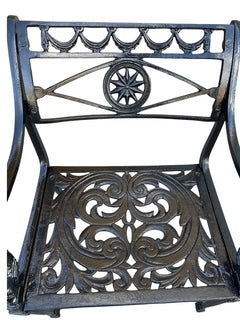 Set of Three Metal Black Armchairs