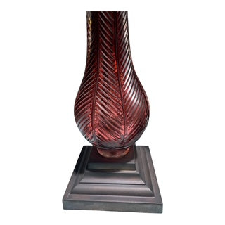 Pair Anglo-Indian Style Cranberry Glass Lamps