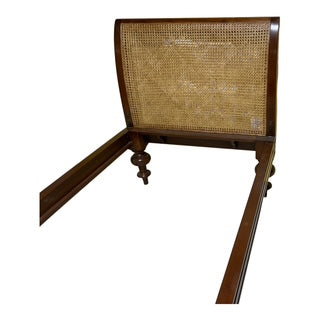 West Indies Style Teak and Cane Day Bed Turned Legs