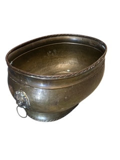 Brass Lion Head Planter