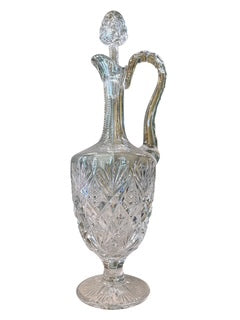 Cut Crystal Decanter with Handle by Saint Louis