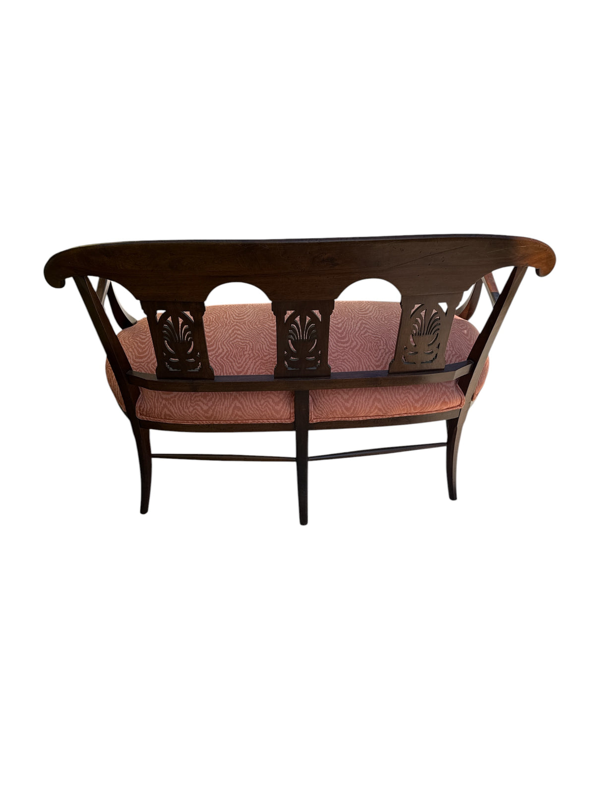Antique Country French Carved Back Arm Settee