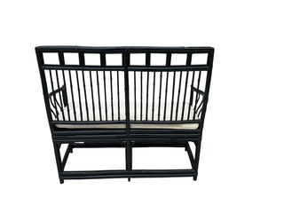 Black Bamboo Settee with Cane Seat by Baker