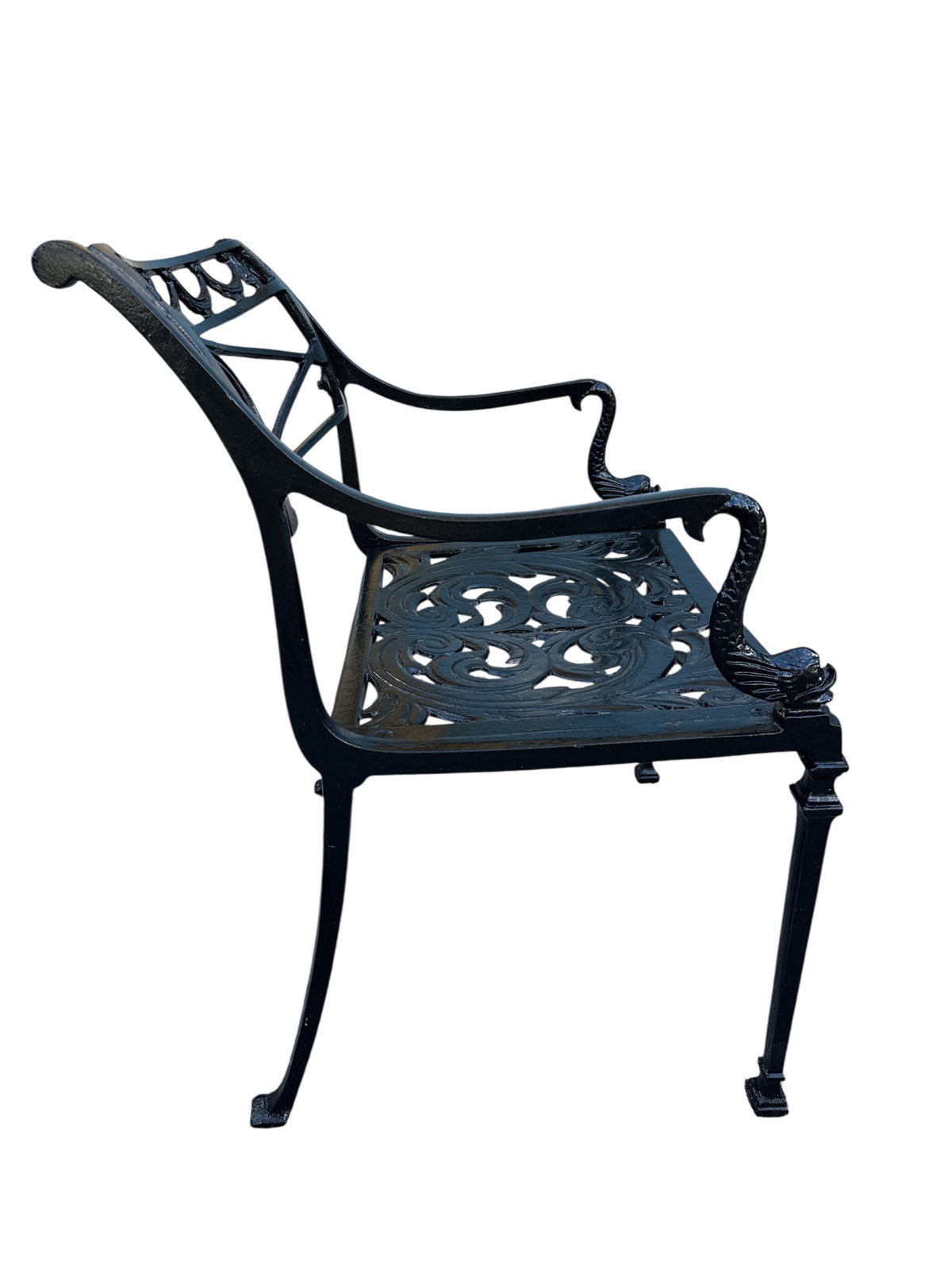 Set of Three Metal Black Armchairs