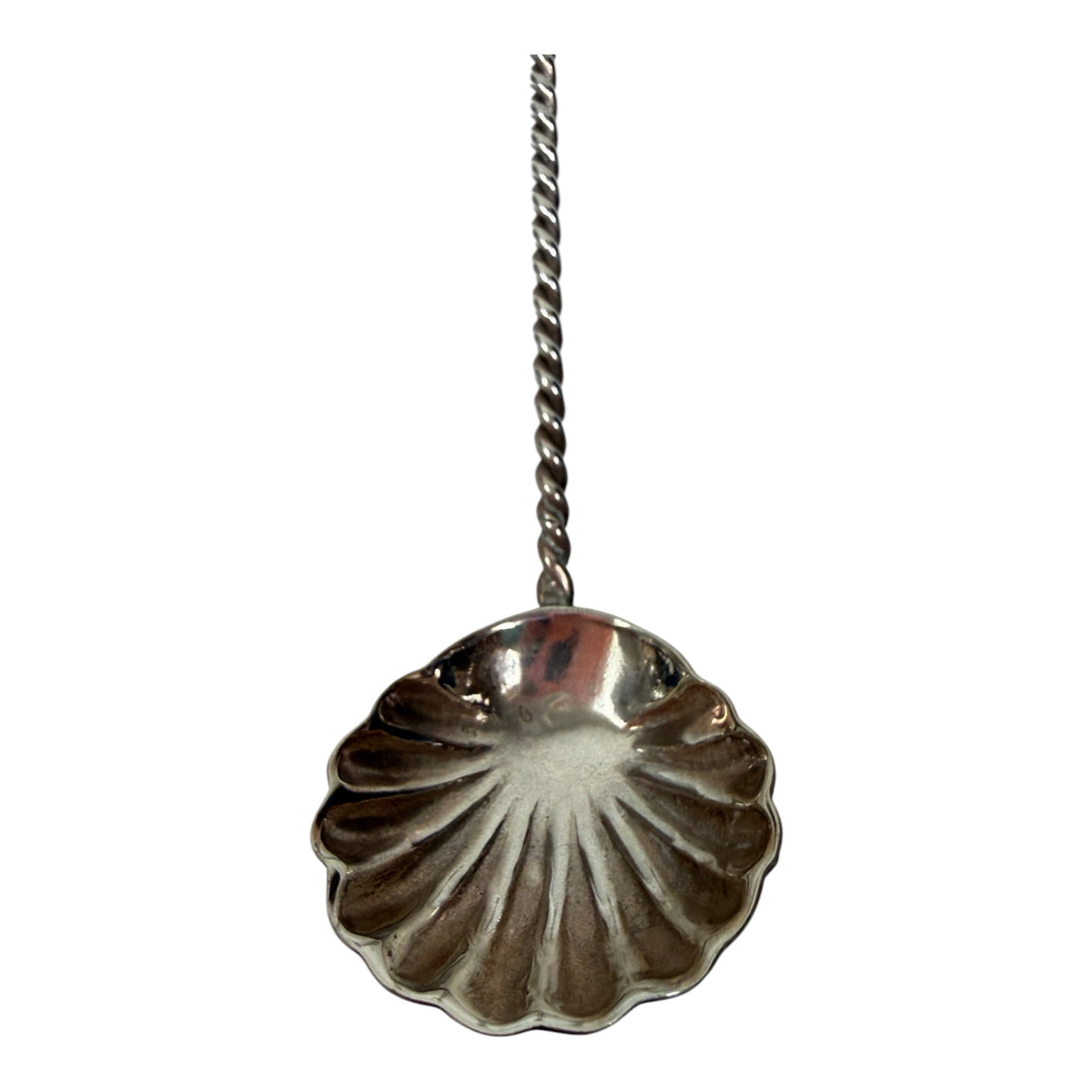 Sterling Olive Spoon with Cherub Playing a Horn and a Shell- Shaped Bowl