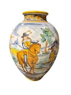 Pair Porcelain Faience Jars