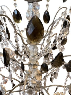Chandelier with Gray Accent Crystal Prisms