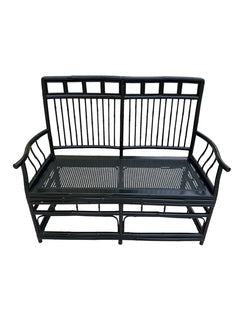 Black Bamboo Settee with Cane Seat by Baker