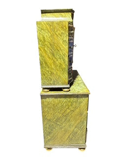 Early Scandinavian Faux Green Marble Chest on Chest