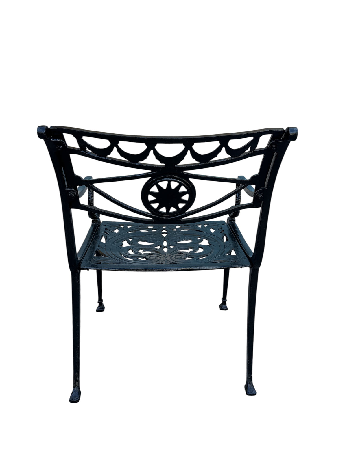 Set of Three Metal Black Armchairs