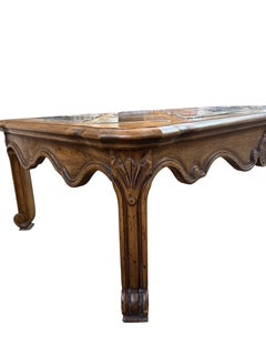 Country French Provincial Inset Glass Panels Coffee Table by Heritage