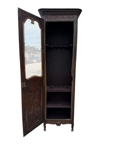 Wood Carved Cabinet - Gun Case - Could Be a Bar