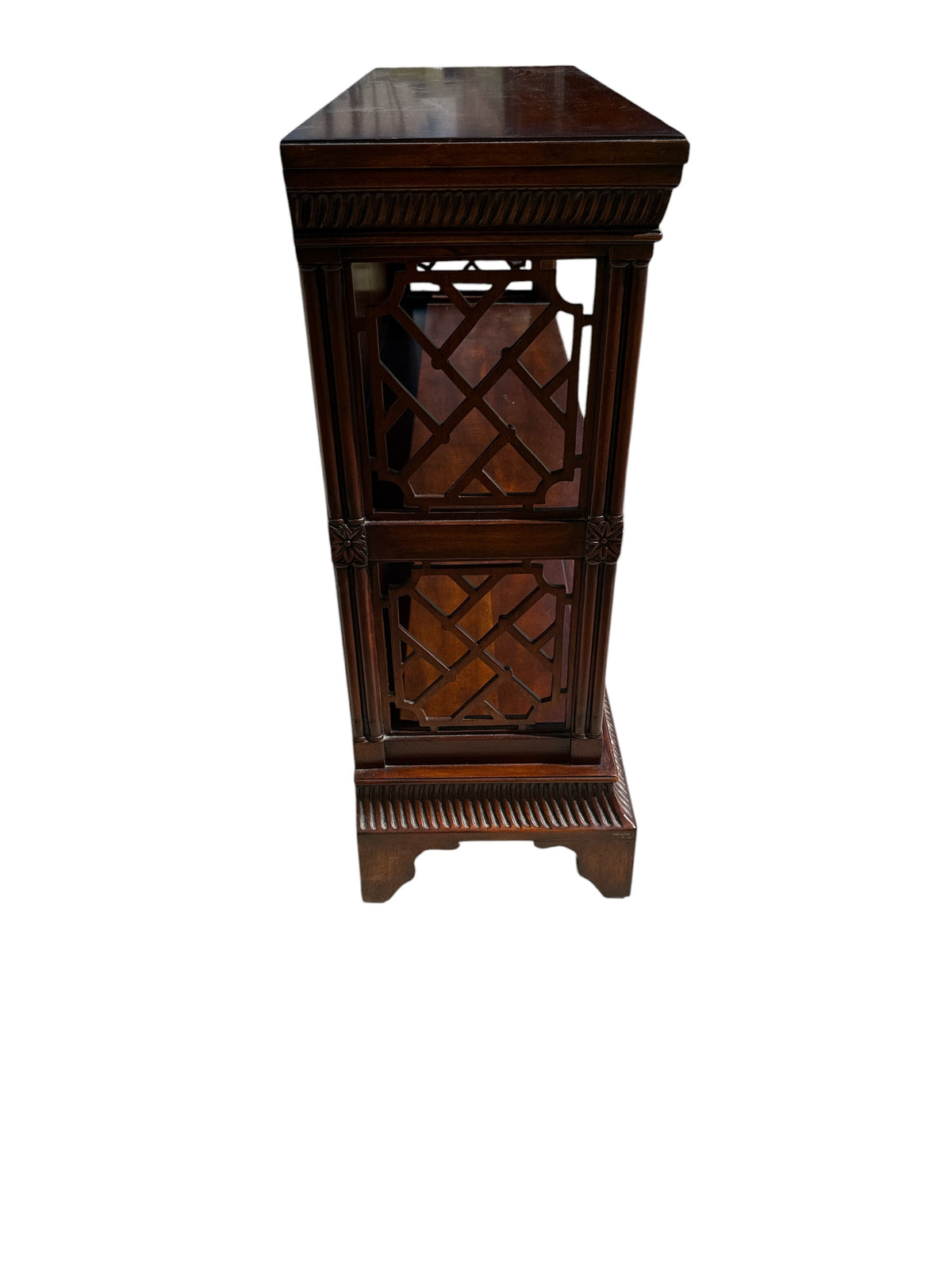 Mahogany Chinese Chippendale Style Bookcase 'Banks & Coldstone' by Sarreid LTD