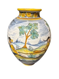 Pair Porcelain Faience Jars