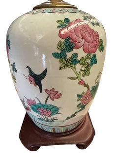 Oriental Porcelain Lamp 'Famille Rose' Style