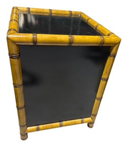 Single Door Bamboo Decorated Lacquered Cabinet