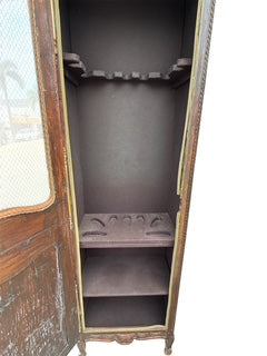 Wood Carved Cabinet - Gun Case - Could Be a Bar
