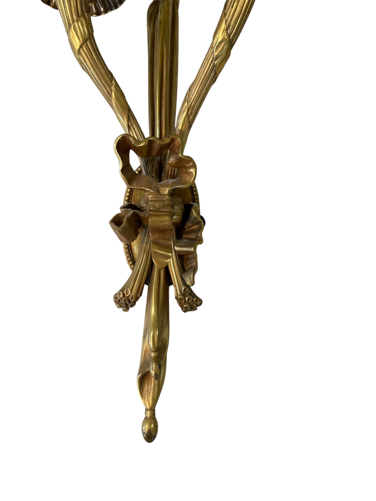 Pair  Bronze Sconces with Ribbons