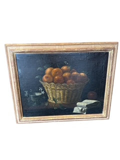 Still Life Oil " Basket of Fruit"