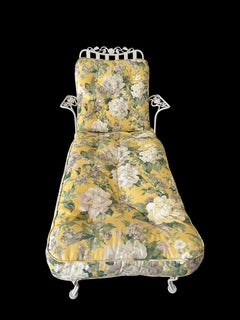 Woodard Chantilly Rose White Painted Iron Chaise