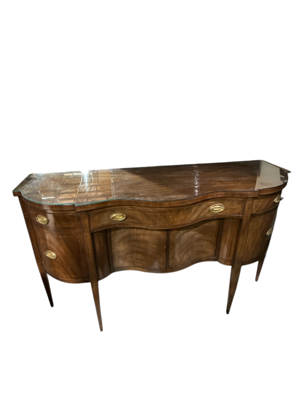 Mahogany Buffet Inlaid Cross Banding