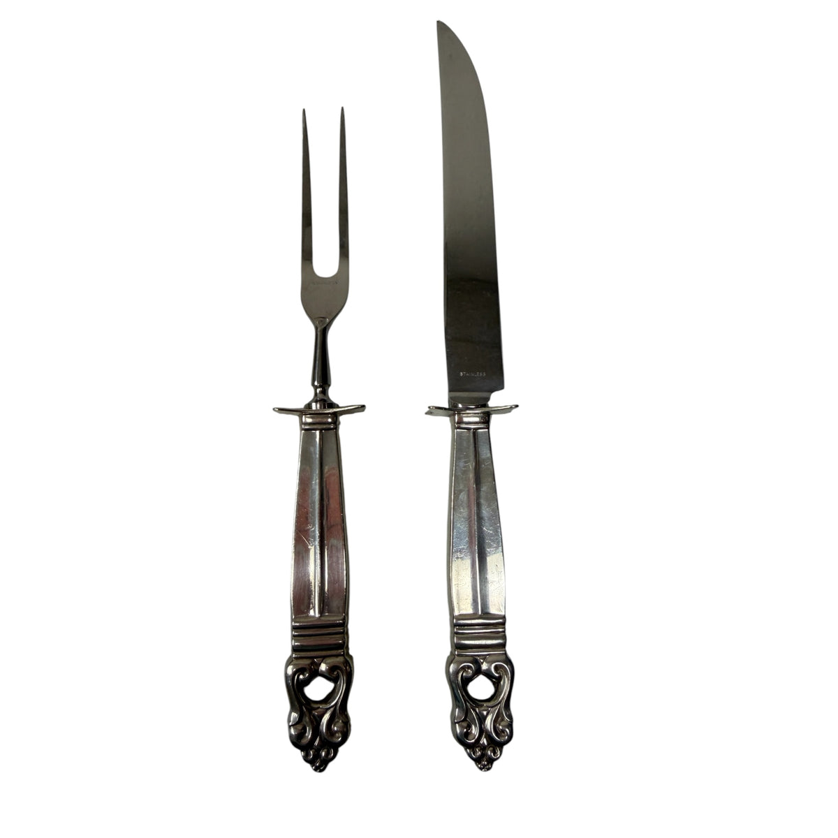 Two Piece Sterling Steak Carving Set by Royal Danish