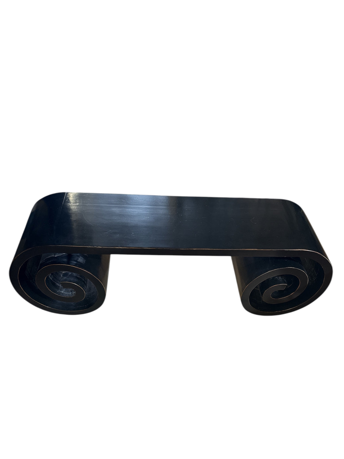 Chinese Scroll Table Black Lacquer