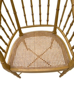 Set of Eight Bamboo Chair with Cane Seats