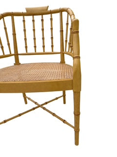 Set of Eight Bamboo Chair with Cane Seats