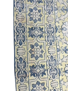 Wool Blue, Yellow and Cream Rug