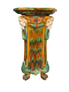 Monumental Majolica Pedestal