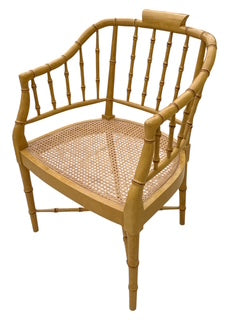 Set of Eight Bamboo Chair with Cane Seats