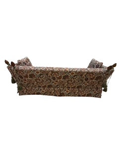 Vintage Ratchet Form Sofa with Pine Finials By Baker
