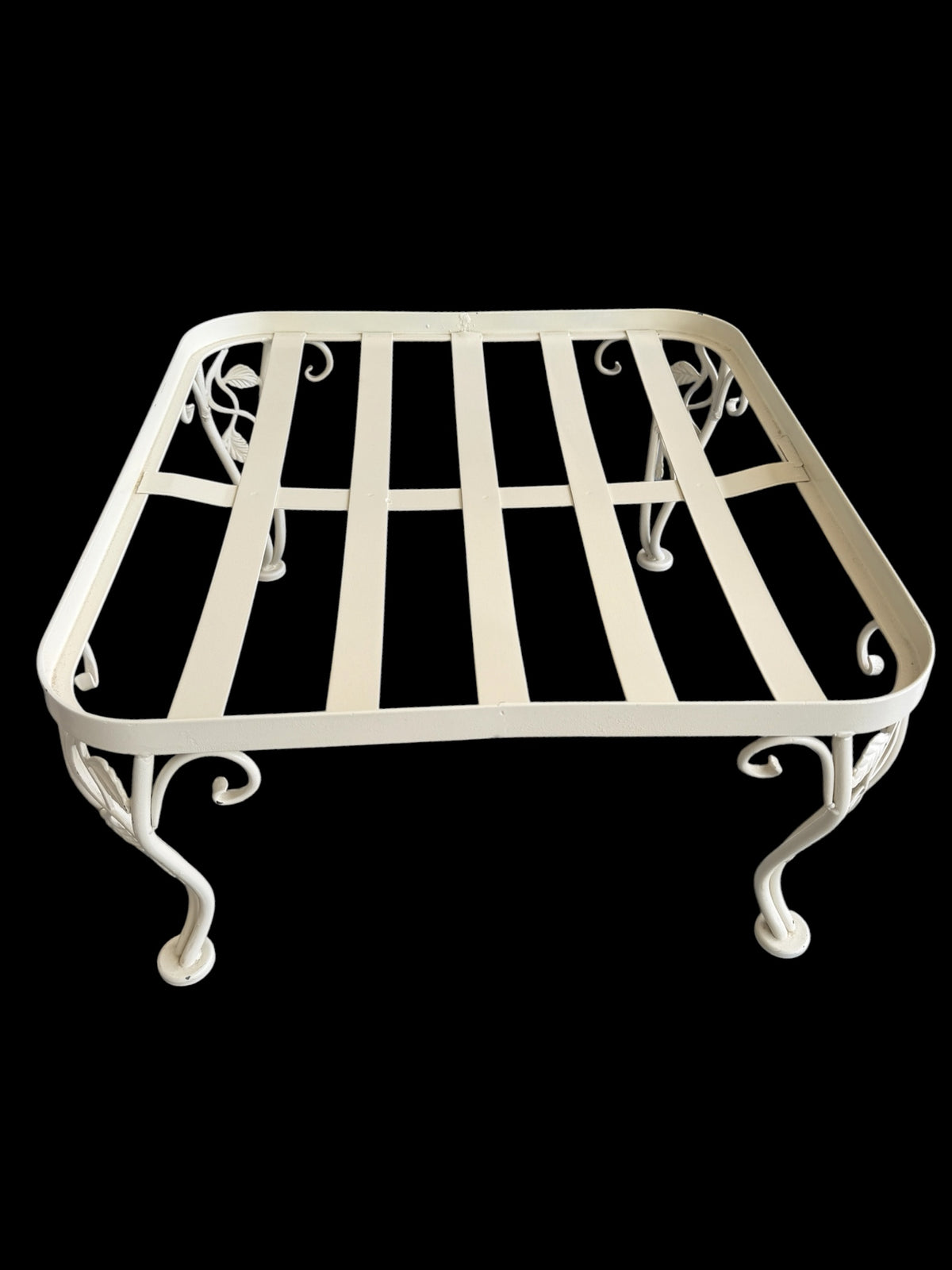 Woodard Chantilly Rose White Painted Iron Armchair and Ottoman