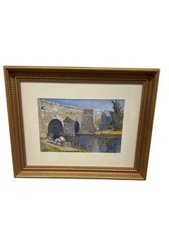 Water Color of Stone Bridge by C. Viara