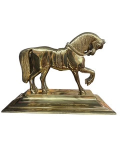 Pair English Brass Equine Door Stops or Book Ends
