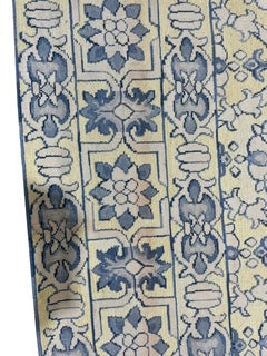 Wool Blue, Yellow and Cream Rug