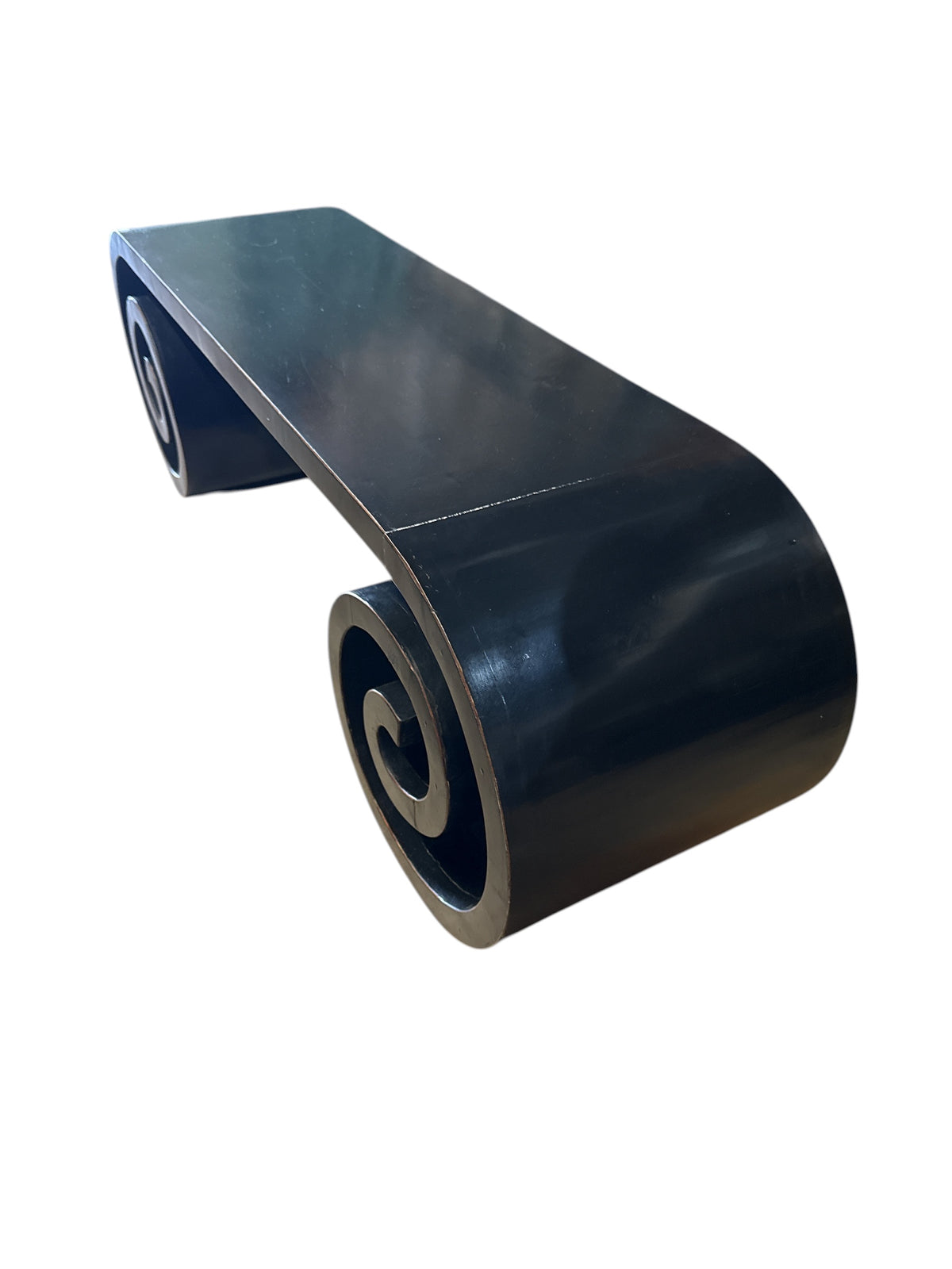 Chinese Scroll Table Black Lacquer