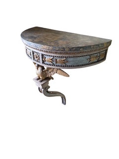 Italian Neoclasical Console Wall Mount Carved Gilt Wood 18th Century